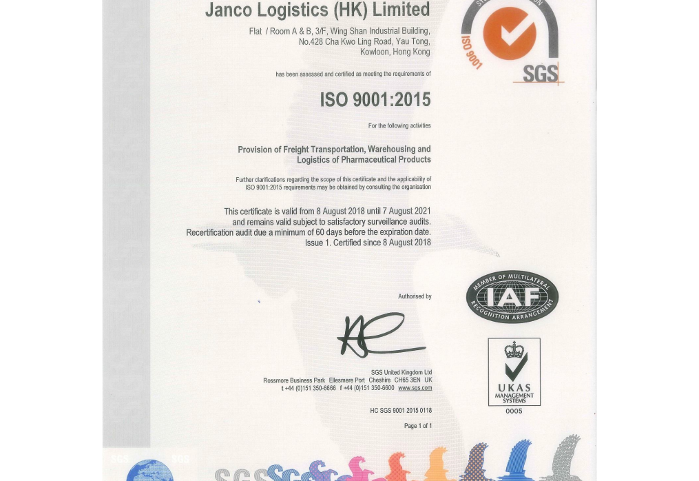 Janco Pharma Obtained ISO 9001 Qualification